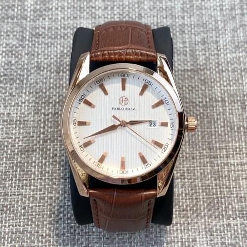 PABLO RAEZ Wholesale Fashion Man Wristwatch Relogio Masculino Leather Watch High Grade Male Luxury Clock Calendar Business Style