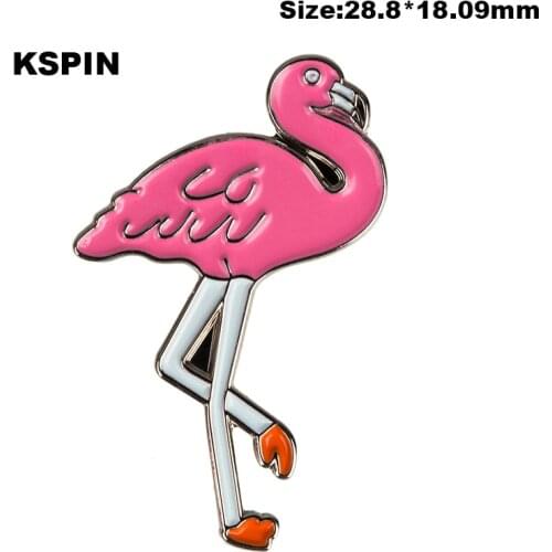 Flamingo Lapel pin Cartoon Pin in Brooches Kawaii Pink Shirt Przypinki Anime XY0102
