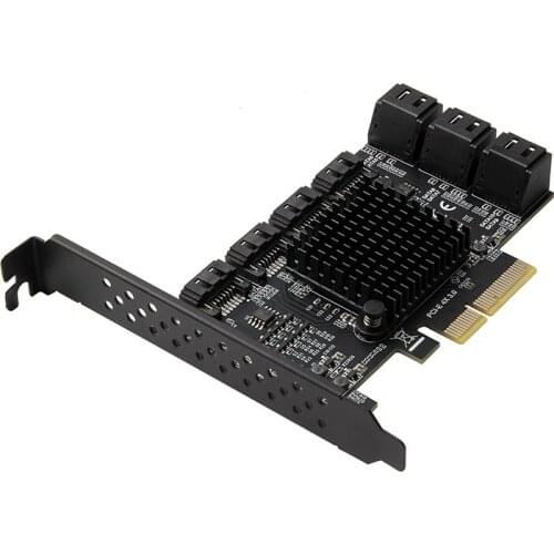 PCI-E 4x 3.0, 10 port SATA3 hard disk, 6G expansion card, ASM1166 master control, GEN3 support Qunhui
