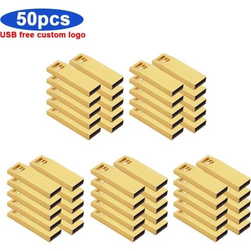 50pcs free Custom logo metal USB 2.0 Flash Drive 128GB 8GB 4gb Drive Pen Drive 64GB 32GB 16GB Pendrive USB Memory Stick for PC