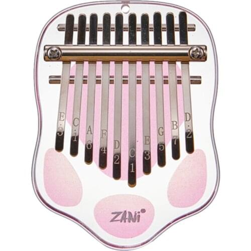 1 Set Cartoon Kalimba Thumb Mini Piano 10-key Thumb Piano Acrylic Finger Piano Musical Instrument for Beginner
