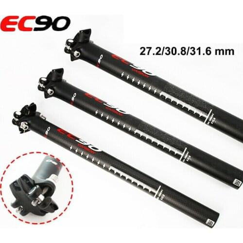 EC90 Mountain Bike Seat Post 3K Carbon Fiber Seatpost MTB Bicycle Seatpost Bike Parts 27.2/30.8/31.6*350/400mm Bike Seatpost