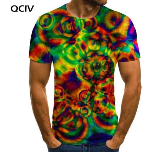QCIV Brand Colorful T-shirt Men Dizziness Anime Clothes Abstract Tshirts Casual Pattern T-shirts 3d Mens Clothing summer Fashion