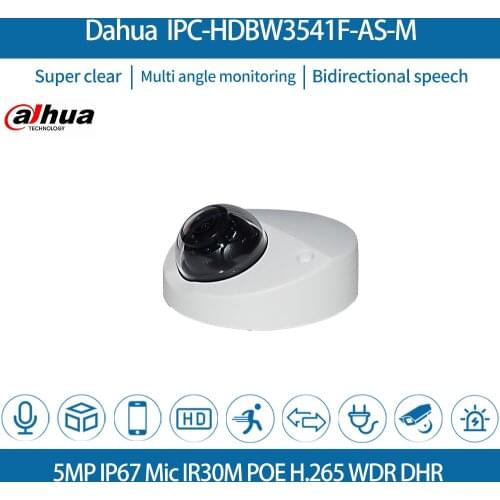 Dahua IPC-HDBW3541F-AS-M IP Camera 5MP IR 50M IP67 IK10 Built in MIC SD Card Slot H.265 PoE Surveillance Security Camera Outdo