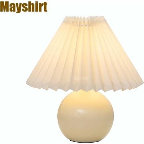Vintage Ceramic Table Lamps for Living Room Bedside Lamp Japanese Modern Led Wood Rattan Desk Stand Light Fixtures Home Decor