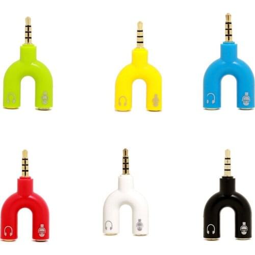 Y Shape 3.5mm Earphone Splitter Adapter 1 Male to 2 Female Audio Converter Stereo Adapter for PC/MP3 Phone Headphone