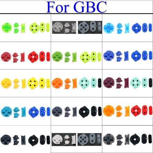 YuXi Plastic Silicone Rubber Power ON OFF Buttons Keypads for Gameboy Color GBC Colorful Buttons for GBC D Pads A B Buttons