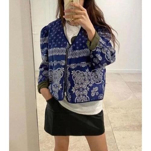 Ladies Printed Reversible Double-sided Jacket Outerwear Top