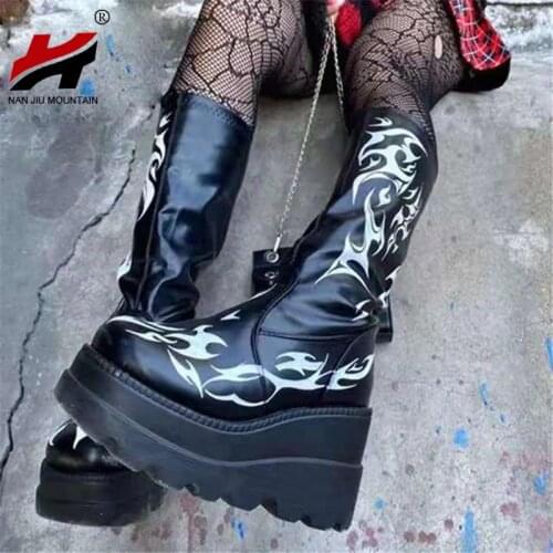 2021 Autumn Mid boot Fashion Pinted High Heel Women Shoes Outdoor Casual Round Toe Boots Plus Size 43