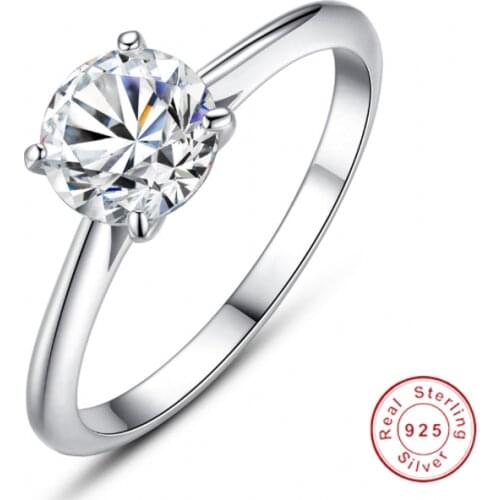 Classic 925 Sterling Silver four claws 2ct Round cut Diamond Emerald Wedding Engagement Cocktail Women Rings set Jewelry