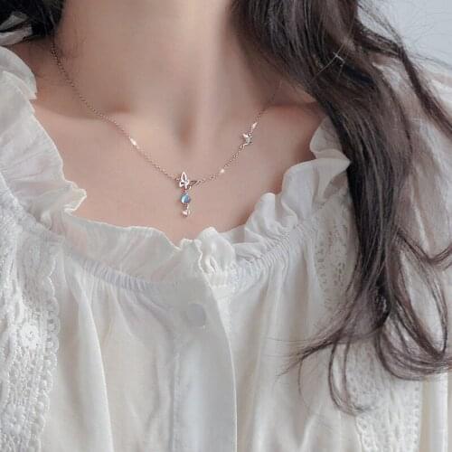 Women Jewelry Butterfly Pendant Necklace Pretty Design Sweet Temperament One Layer Chain Necklace For Women Party Gifts