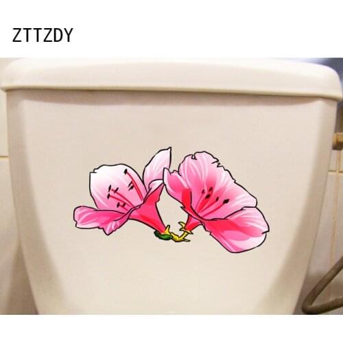 ZTTZDY 23.7*12.7CM Colorful Cartoon Azalea Girl Bedroom Wall Sticker Decor Bathroom Toilet Decals T2-0545