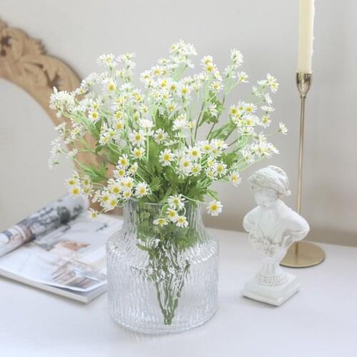 1 Bunch 30 Heads Artificial Chamomile Flower Plastic Mini Daisy Bouquet For Home Wedding Decor DIY Fake Floral Arrangement Craft