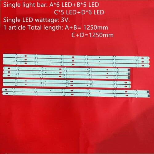 10pcs LED backlight strip 11 lamp for LG Innotek 17Y 60inch 60UJ6300 60UJ634V 60UJ63_UHD_A B C D NC600DGE-AAFX3 EAV63 673006