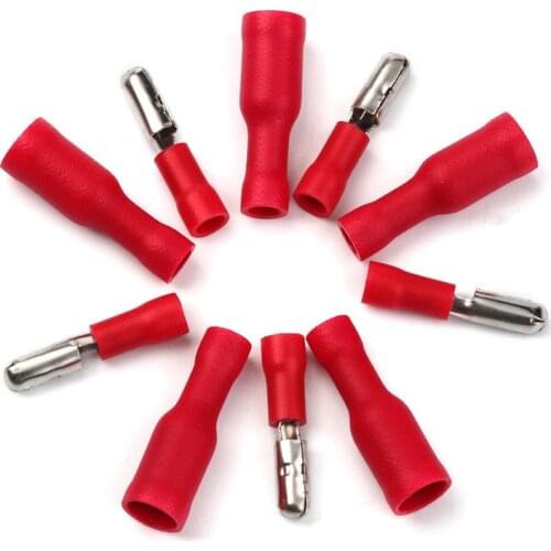 100Pcs/Set Insulated Cold Pressing Connector Female/Male Bullet Wire Butt Electrical Crimp Terminal Connector Kit for 22-18AWG
