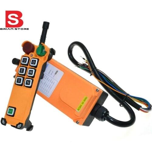 12-24VDC 6 Channel 1 Speed 1 Transmitter Hoist Crane Truck Radio Remote Control System with E-Stop