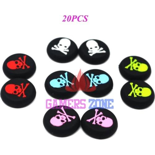 20PCS=10PAIRS Skull Head Joystick Thumbstick Caps for PlayStation PS4 Controller