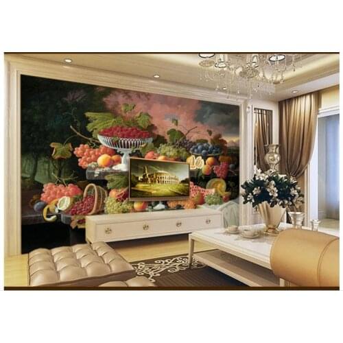 3d photo wallpaper custom 3d wall murals wallpaper Sunset under two partition still life with fruit wall decor living room