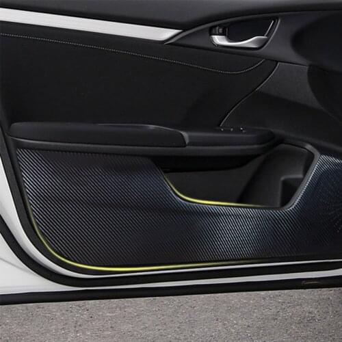 4 Pcs/Set Car Door Anti Kick Pad Leather Automotive Interior Stickers Car Anti-Dirty Pad Protection For Honda Civic 2016-2020
