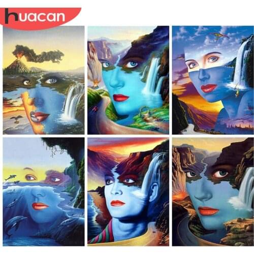 HUACAN 5d Diamond Painting Landscape DIY Mosaic Nature Full Square/Round Diamond Embroidery Woman Wall Art Decor