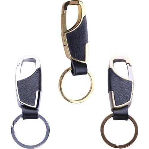 Car Keychain Simple Strong Carabiner Shape Keychain Climbing Hook Key Chain Rings Stainless Steel Man Gift Auto Interior