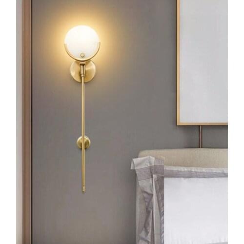 BEIAIDI Nordic Luxury Marble LED Wall Lamp Bedroom Bedside Wall Sconce Loft Hotel Corridor Aisle Balcony Wall Lighting Fixtures