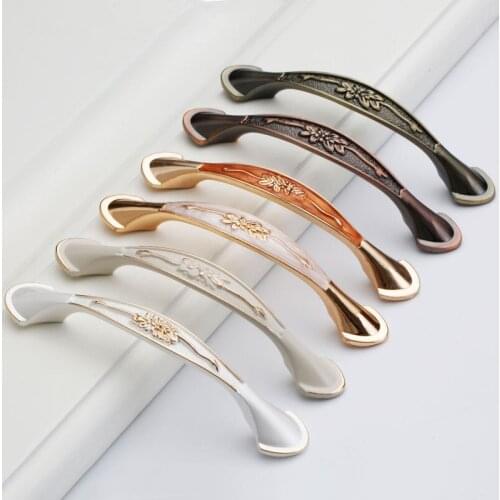 White Handles for Cabinet Kitchen Handle Cupboard Pulls Drawer Knobs European Antique Furniture Handle