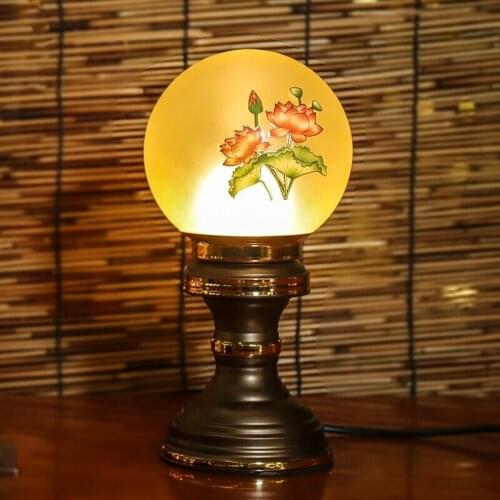 Buddhist Supplies Lotus Lamp for Buddha Lotus Lamp Crystal Crafts Temple for Light Buddha Temple Home Long Light Buddha