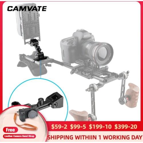 CAMVATE Adjustable Monitor Supporter Holder With Standard 15mm Double Rod Clamp For Monitors & Some Other Devices Supporting New