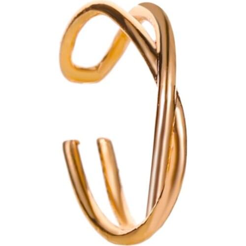 Double C No Piercing Earring Ear Cuff Golden White U Shape Copper Clip-on Earrings Simple Clip Earrings For Women