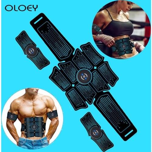 EMS USB Rechargable Equipment Training Gear Muscles Electrostimulator Toner Gym Abdominal Muscle Stimulator Trainer Abs Fitness