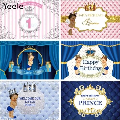 Yeele Happy 1st Birthday Our little Princess Golden Border Scene Photography Backgrounds Photographic Backdrops For Photo Studio