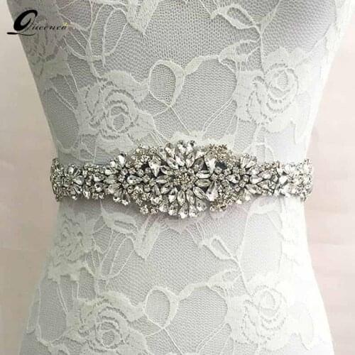 Crystal Wedding Belts Satin Rhinestone Wedding Dress Belt Wedding Accessories Bridal Ribbon Sash Belt Bridal Jewelry
