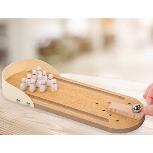 Toy bowling game mini desktop bowling wooden bowling for children