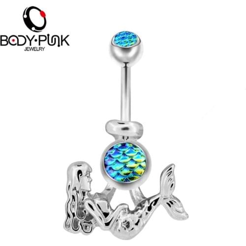 BODY PUNK 14G Surgical Steel Belly Button Rings Dange Helix Navel Piercing Ring Body Jewelry Ombligo Nombril Grillz for Women