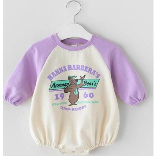 2021 New Baby Girl Bodysuit Cartoon Print Boys Long Sleeve Clothes Cute Newborn Cotton Onesie Infant Toddler Clothing