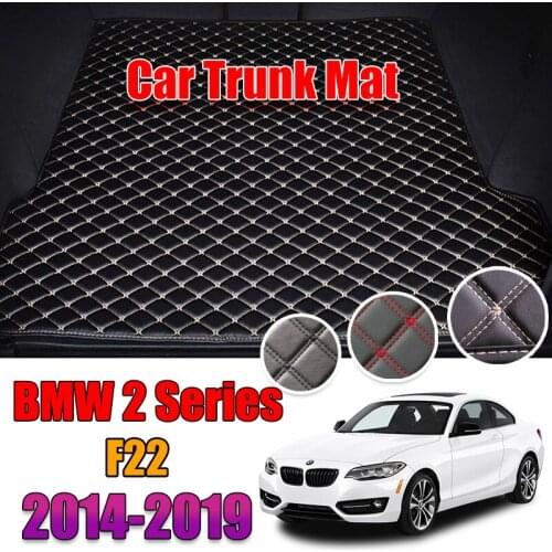 Leather Car Trunk Mat Carpet Tail BMW 218i 220i Cargo Liner For BMW 2 Series Coupe 2014-2019 Trunk Boot Mat BMW F22 Liners Pad