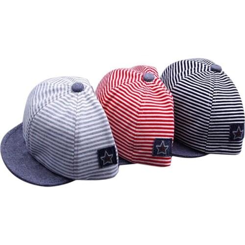 Summer Children Stripe Cap Star Embroidered Baseball Cap Skin-friendly Comfortable Girl Boy Hats
