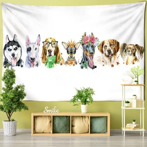 Lovely Animal Tapestry Cat Dog Monkey Hippie Wall Hanging Bedroom Living Room Dorm Home Boho Decor Witchcraft Mandala Tapestry