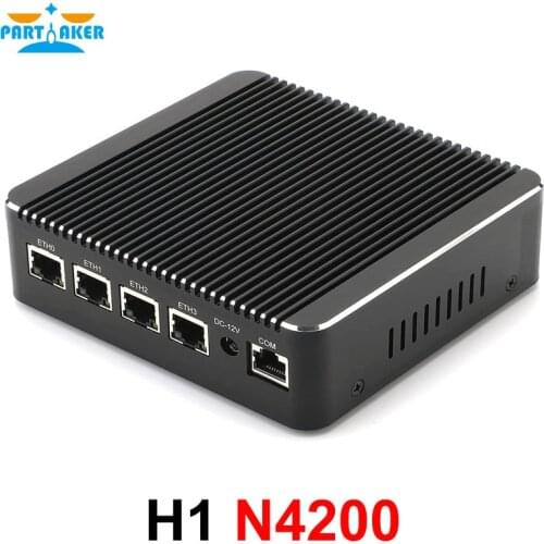 Intel AES-NI Fanless Mini PC 4 Lan Pentium N4200 Firewall VPN Router 4 Nic Ethernet Ports Network Appliance Server