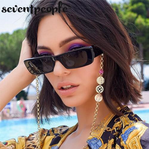 Fashion Retro Small Square Sunglasses Women 2020 Luxury Brand Designer Trendy Vintage Rectangle Sun Glasses For Men Party UV400