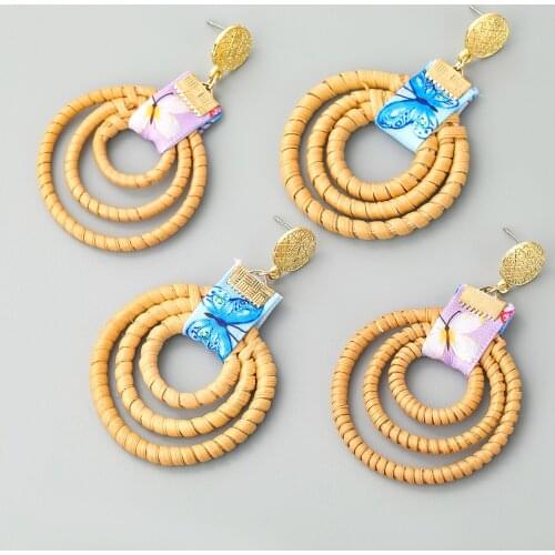 Fashion Metal Multi-layer Circular Rattan Geometric Earrings Womens Creative Popular Dangle Earrings Party Accessories