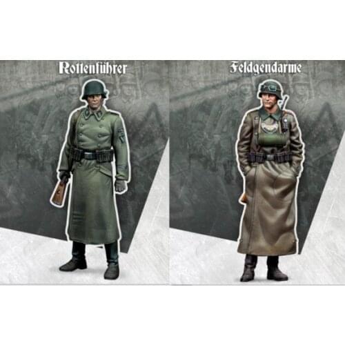 1/35 Scale German Feldgendarmerie AND rotenfuhrer 2 Person World War II Miniatures Unpainted Resin Model Kit Figure