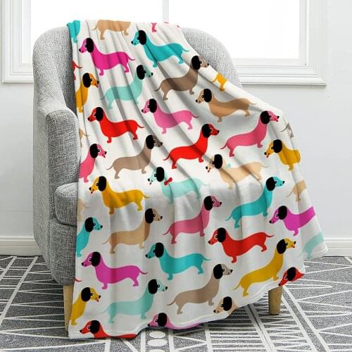Dachshund Blanket Cute Soft Dog Print Throw Blanket Lightweight Smooth Soft Plush Warm for Kids Girls Boys Adults for Bed Chair