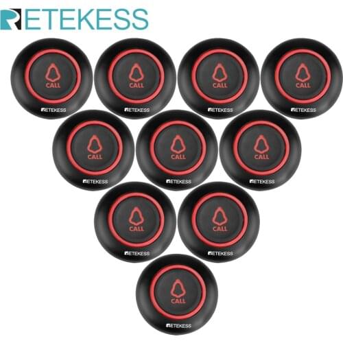 10pcs RETEKESS TD019 433.92MHz Wireless Pager Call Button Transmitter For Waiter Call Service Restaurant Cafe Hookah Clinic