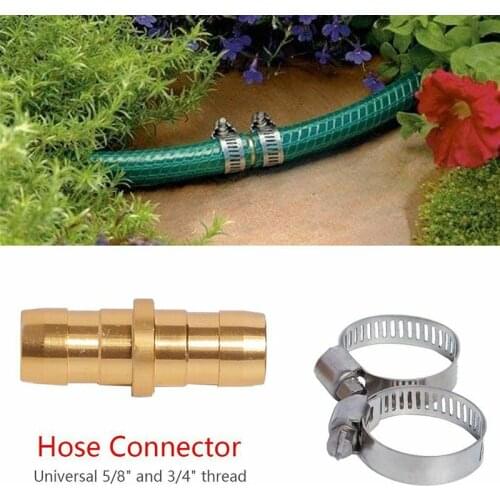 Aluminum Alloy Connector 3/4'' 5/8'' Male Thread With 2pcs Stainless Steel Clamps Set Garden Connection Hose Repair Kit