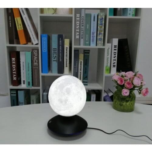 LED Night Light Magnetic Levitating 3D Moon Lamp 360 Rotating Floating Touch Romantic Gift Home Decoration For Bedroom Desk