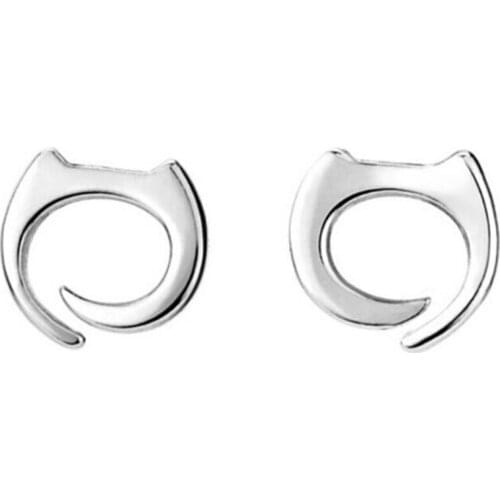 Temperament 925 Sterling Silver Jewelry Fashion Exquisite Personality Cute Cat Wholesale Female Earrings SE116