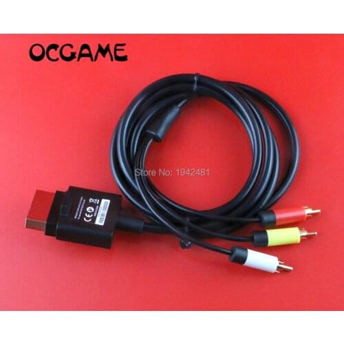 OCGAME Black 1.8M/6FT Video Audio Cable Cord AV Composite Cable Component VGA For Xbox 360 For Xbox 360 Slim AV Cable