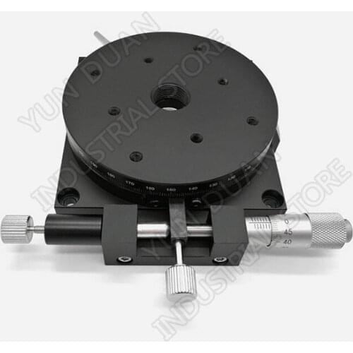 R Axis 100MM 4" Manual 360 degree Heavy Load Rotary sliding table Micrometer Precision Adjust Angle Platform Optical RSP100-L